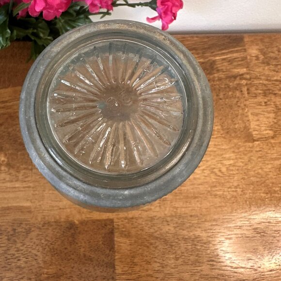 Vintage Aqua Blue Crown Mason Jar Embossed Canada Logo Antique Canning Jar - Picture 4 of 6